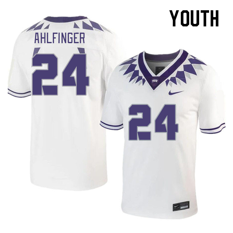 Youth #24 Brant Ahlfinger TCU Horned Frogs 2023 College Footbal Jerseys Stitched-White